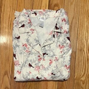 Floral Bird Print Pajamas / Sleevewear